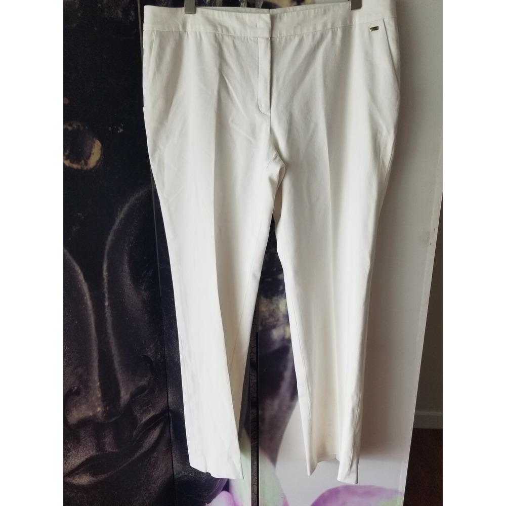ESCADA Women's Size 44 Tsegana‎ Straight Leg Pants in Off White YJ01